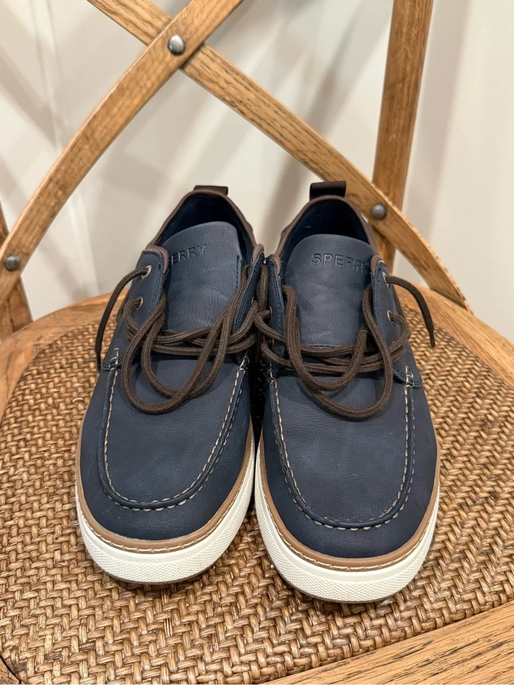 Men's Sperry Navy Leather Boat Shoes 9.5